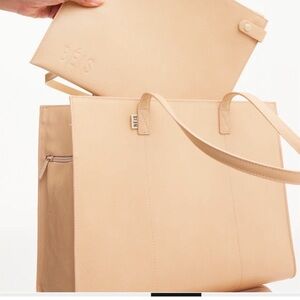 Brand new modern brand Tan Women's Tote Bag with Pouch
